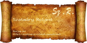 Szatmáry Roland névjegykártya