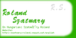 roland szatmary business card